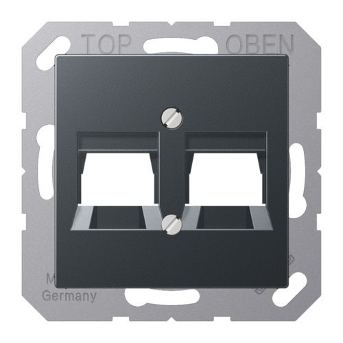 Накладка на розетку информационную JUNG А-СЕРИЯ, антрацит матовый