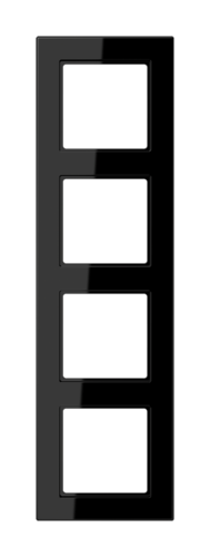 Рамка 4 поста JUNG A 550, черный блестящий