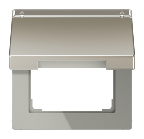 JUNG LS 990 Edelstahl Крышка откидная для розеток и изделий 50х50 с полем для надписи