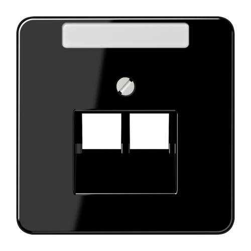 JUNG CD 500/CD plus Черная Накладка 2-ой наклонной ТЛФ/комп розетки с полем для надписи