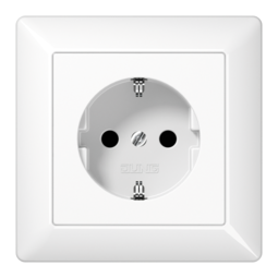 Розетка JUNG AS 500, скрытый монтаж, с заземлением, белый